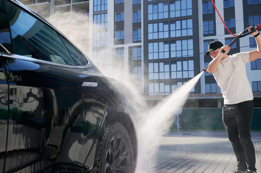 Man Washing Car - Start a Pressure Washing Business